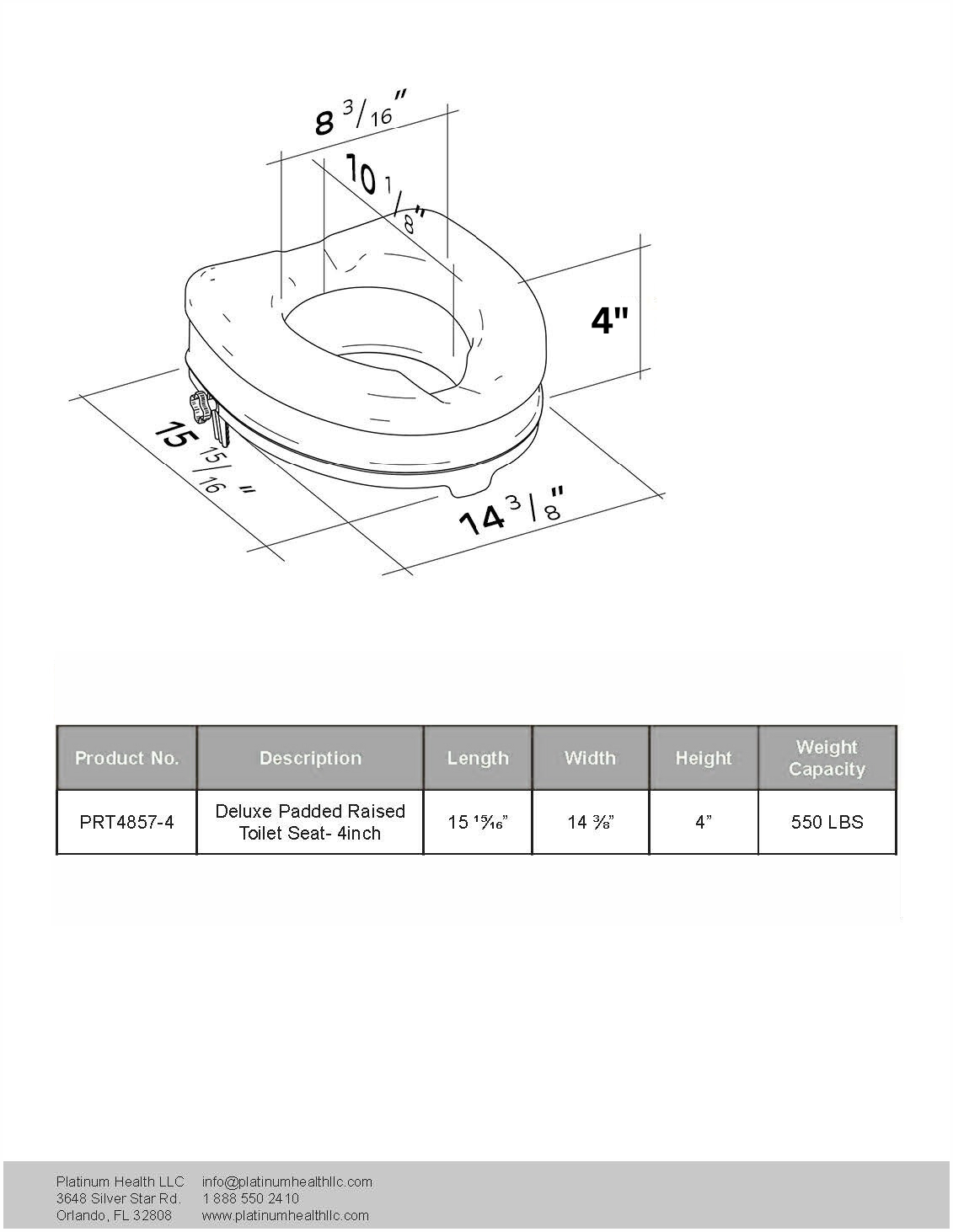 Deluxe, Padded Soft-TOP™ 4" Raised Toilet Seat