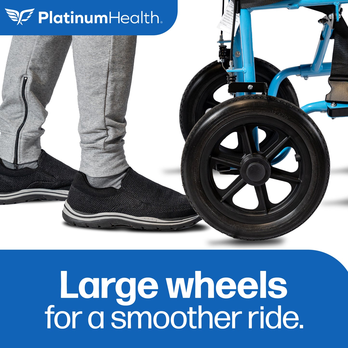 Platinum Health Hummingbird™ Ultra-Lightweight Foldable Transport Wheelchair for Handicapped