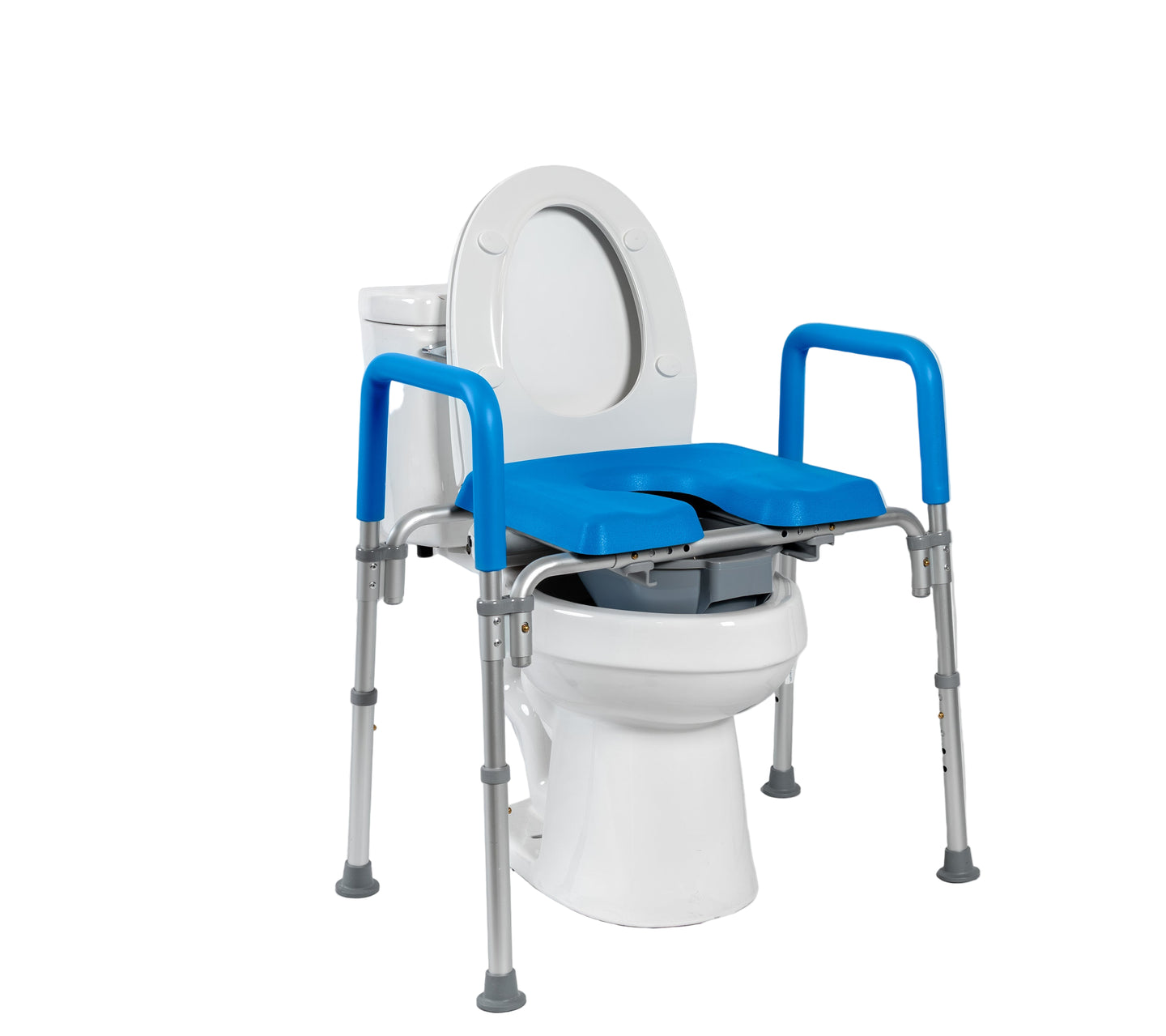The Ultimate™ Bariatric Raised Toilet Seat, Voted#1 Most Comfortable. Padded with Armrests. Adjustable Height. 600lb.