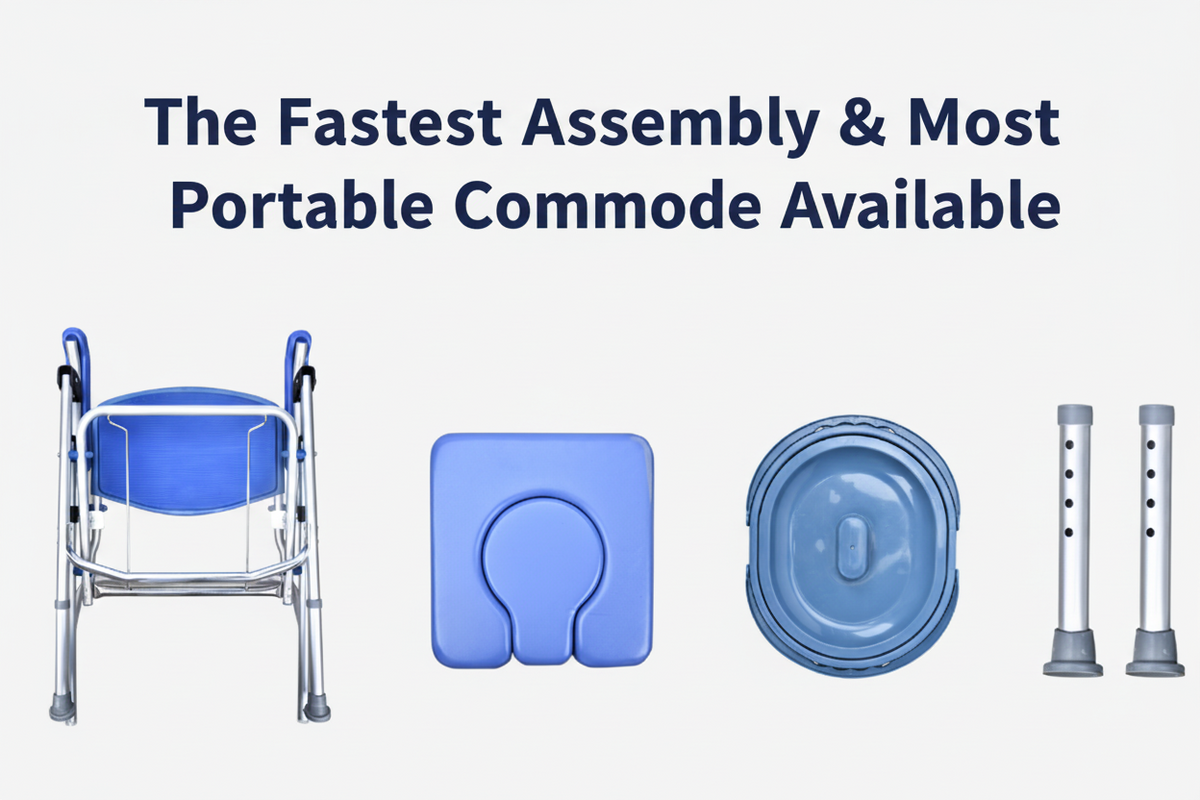 UltraCommode Voted #1 Most Comfortable Bedside Commode Chair - Soft, Warm, Padded, Foldable, Portable, XL Seat, Adjustable Height. FREE Commode Pail