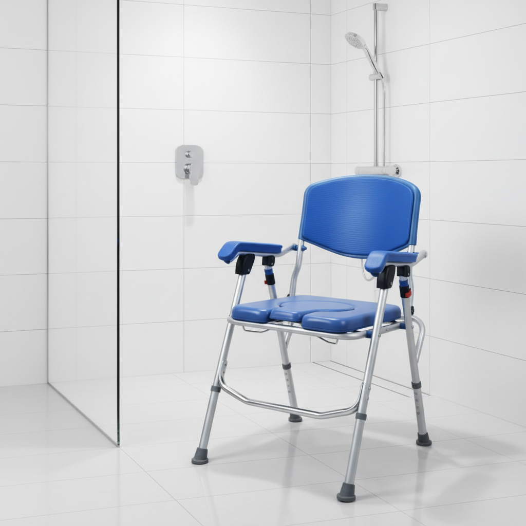 UltraCommode Voted #1 Most Comfortable Bedside Commode Chair - Soft, Warm, Padded, Foldable, Portable, XL Seat, Adjustable Height. FREE Commode Pail