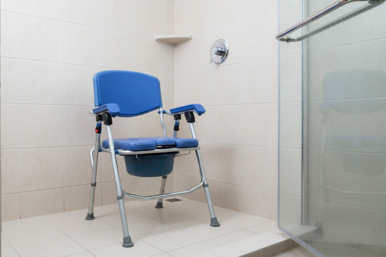 UltraCommode Voted #1 Most Comfortable Bedside Commode Chair - Soft, Warm, Padded, Foldable, Portable, XL Seat, Adjustable Height. FREE Commode Pail