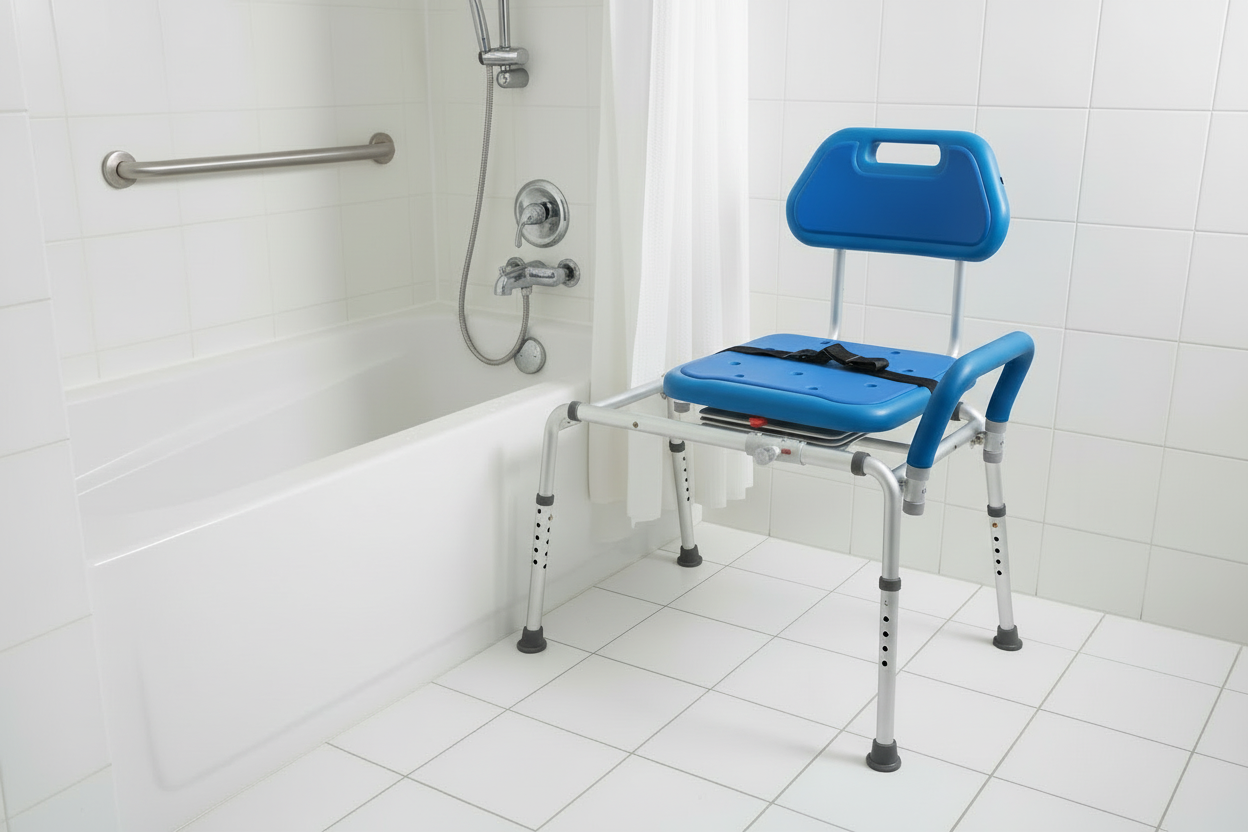 Gateway Premium Sliding Bath Transfer Bench with Swivel Seat PADDED