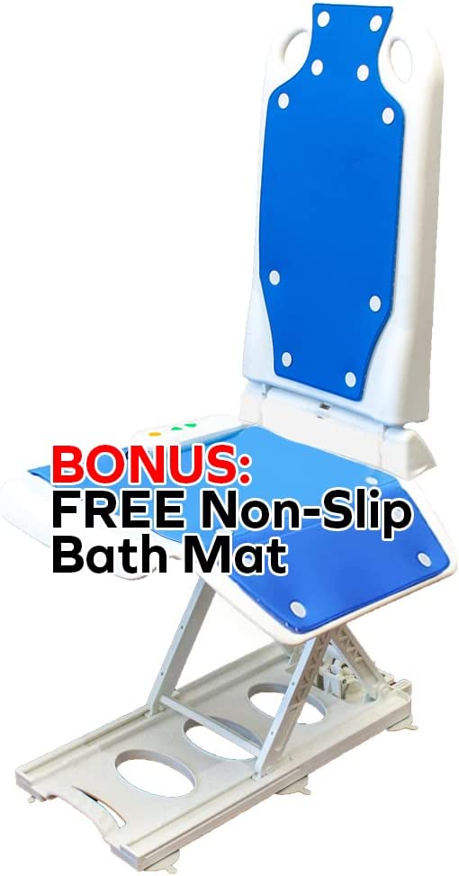 Tranquilo Premium Powered Bath Lift with Padded, SAFESWIVEL Rotating Seat and Power Recline Available with Rotating Seat or Deluxe Stationary Seat