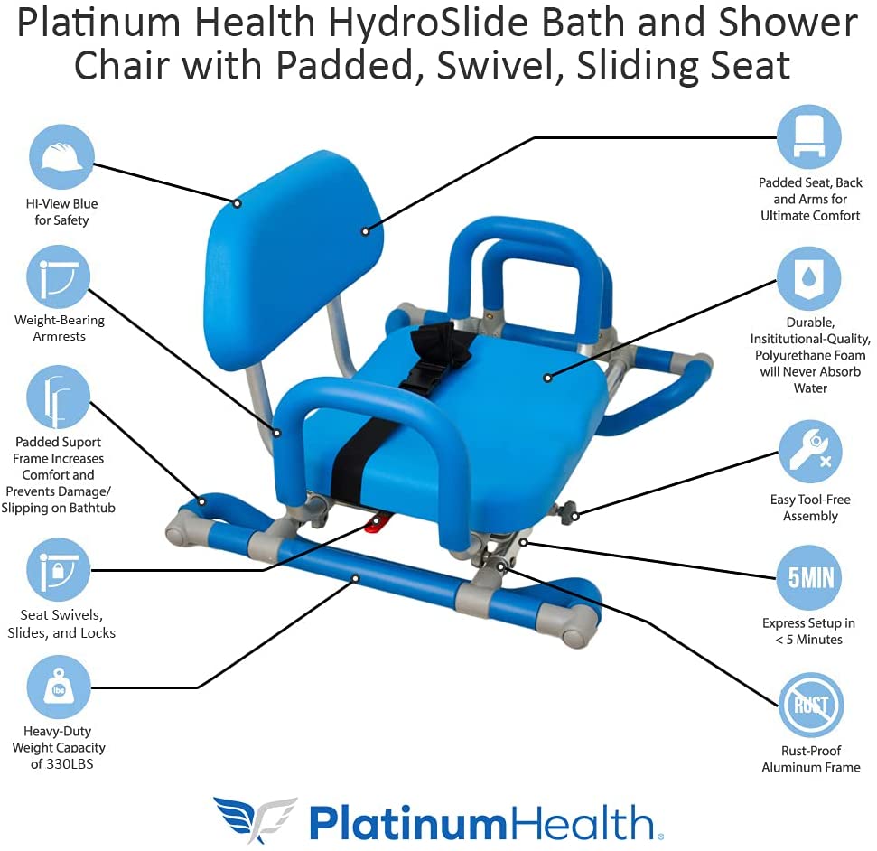 HydroSlide Sliding Bath Chair with Swivel Seat