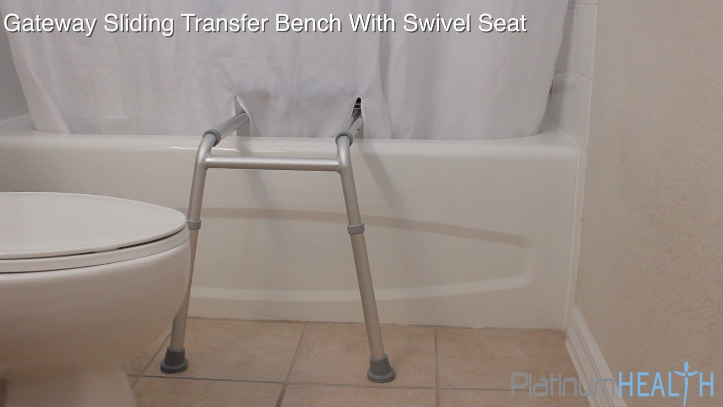 Gateway Premium Sliding Bath Transfer Bench with Swivel Seat PADDED