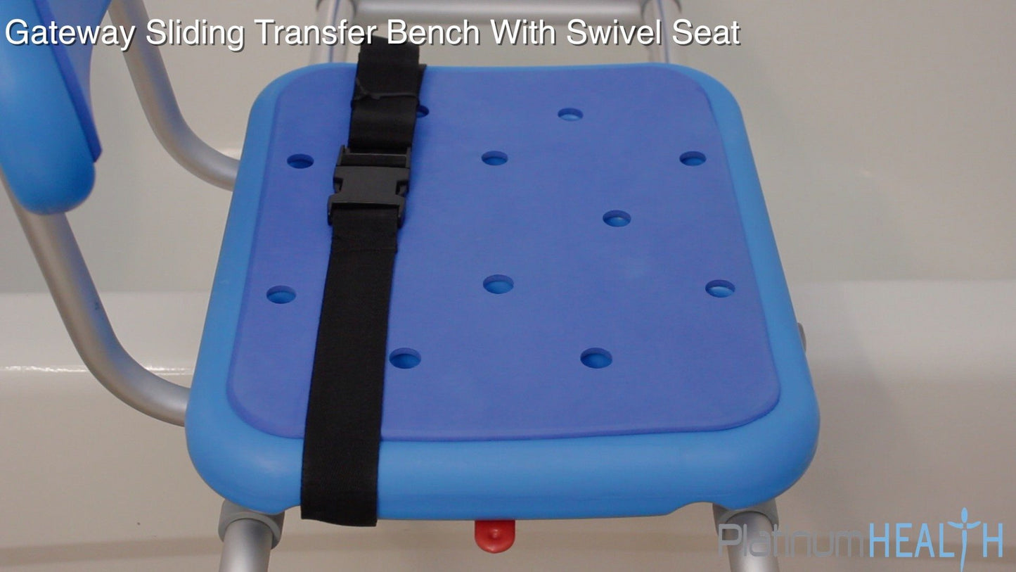 Gateway Premium Sliding Bath Transfer Bench with Swivel Seat PADDED