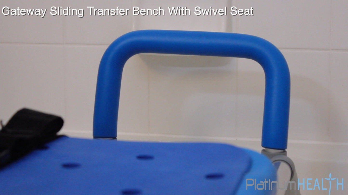 Gateway Premium Sliding Bath Transfer Bench with Swivel Seat PADDED