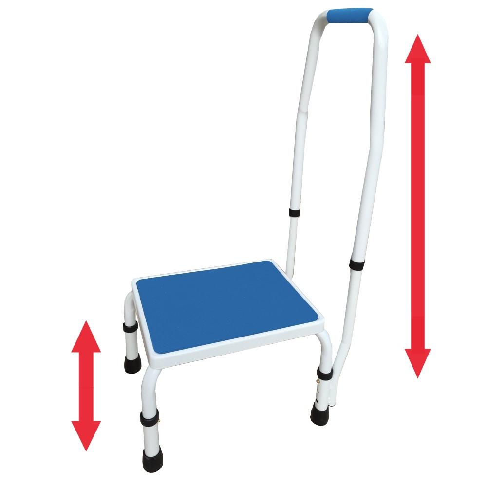 ADJUSTASTEP DELUXE STEP STOOL WITH HANDRAIL
