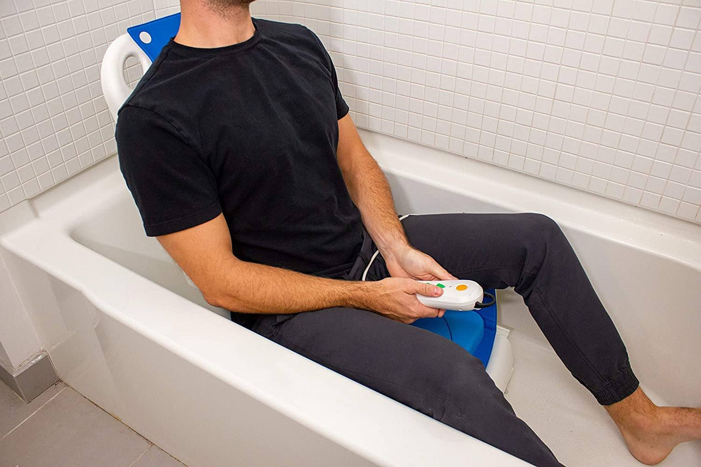 Tranquilo Premium Powered Bath Lift with Padded, SAFESWIVEL Rotating Seat and Power Recline Available with Rotating Seat or Deluxe Stationary Seat