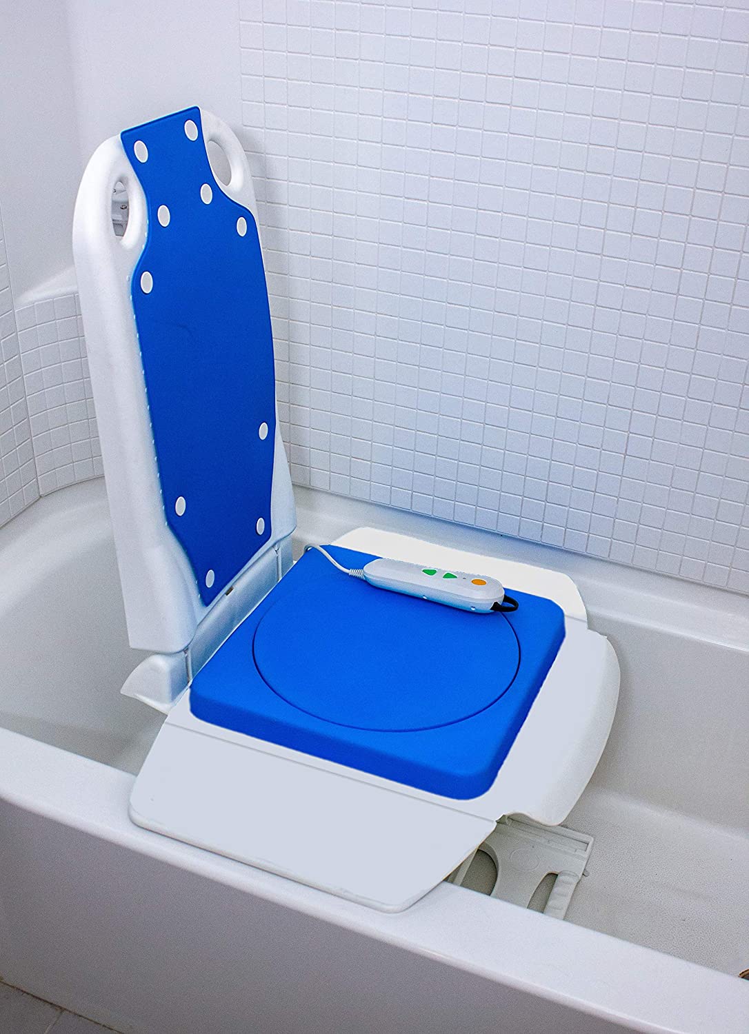 Tranquilo Premium Powered Bath Lift with Padded, SAFESWIVEL Rotating Seat and Power Recline Available with Rotating Seat or Deluxe Stationary Seat
