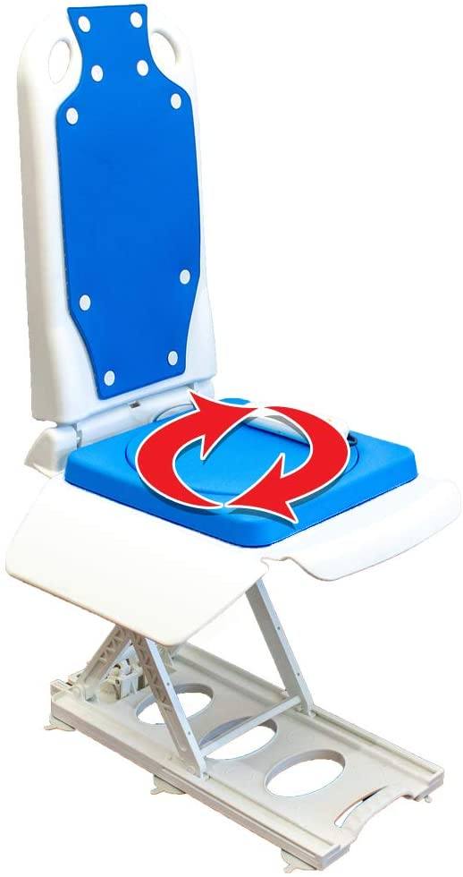 Tranquilo Premium Powered Bath Lift with Padded, SAFESWIVEL Rotating Seat and Power Recline Available with Rotating Seat or Deluxe Stationary Seat